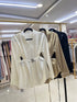 Satin Long Sleeves V-Neck Waist Tie Tops